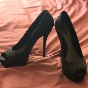 Gucci Satin Swarovski Sofia Etoile Peep Toe